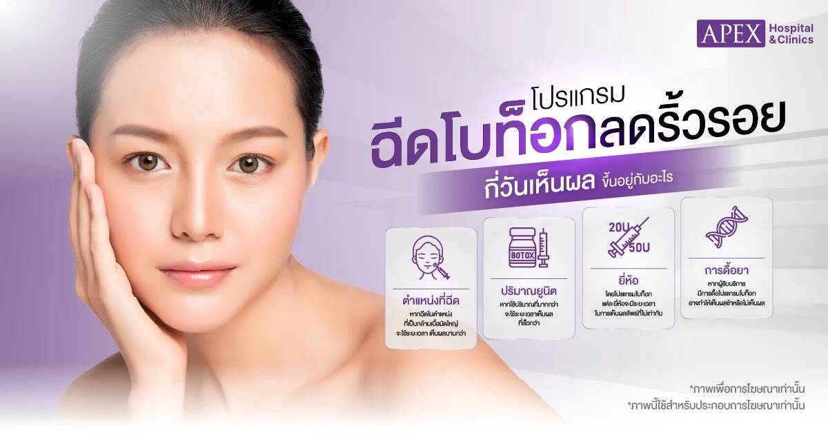 ปัจจัยฉีดโบท็อกลดริ้วรอยกี่วันเห็นผล